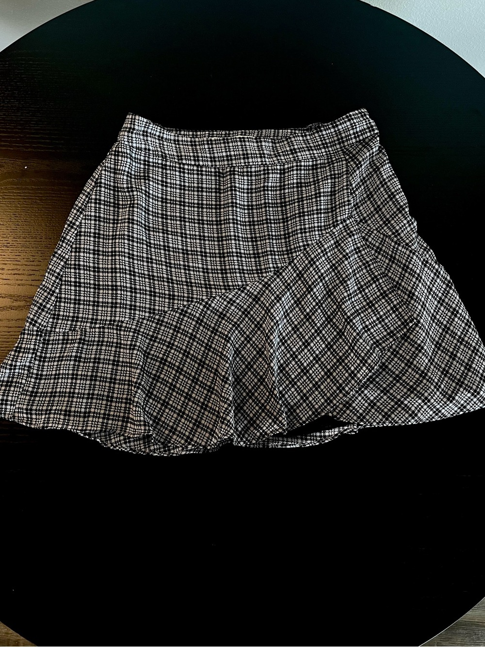 Plaid Black and White Women's Skirt